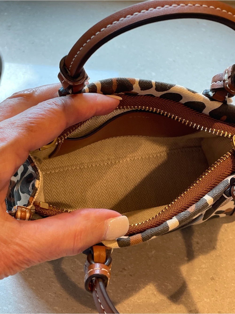 Tory Burch Ella Mini Tote | Leopard - Picture 9 of 11